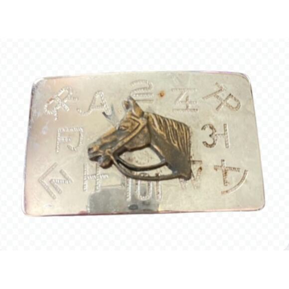 Chambers Belt Co Horse Head Brands Belt Buckle Rustic Silver-Tone - Picture 1 of 5